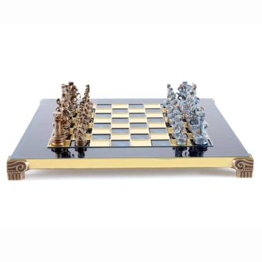 Ensemble de Jeu d'Échecs Grec et Romain en Métal - Échiquier 5 Coloris au Choix, avec Coffret de Rangement en Bois Stratifié - Image 17
