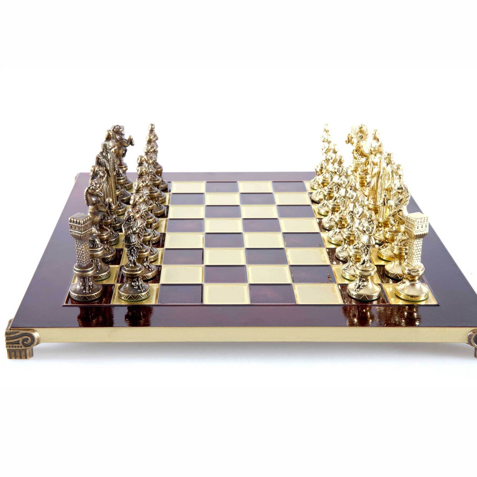 Jeu d'échecs Renaissance - Échiquier et Pièces d'Echecs en Metal Or et Bronze - Image 7