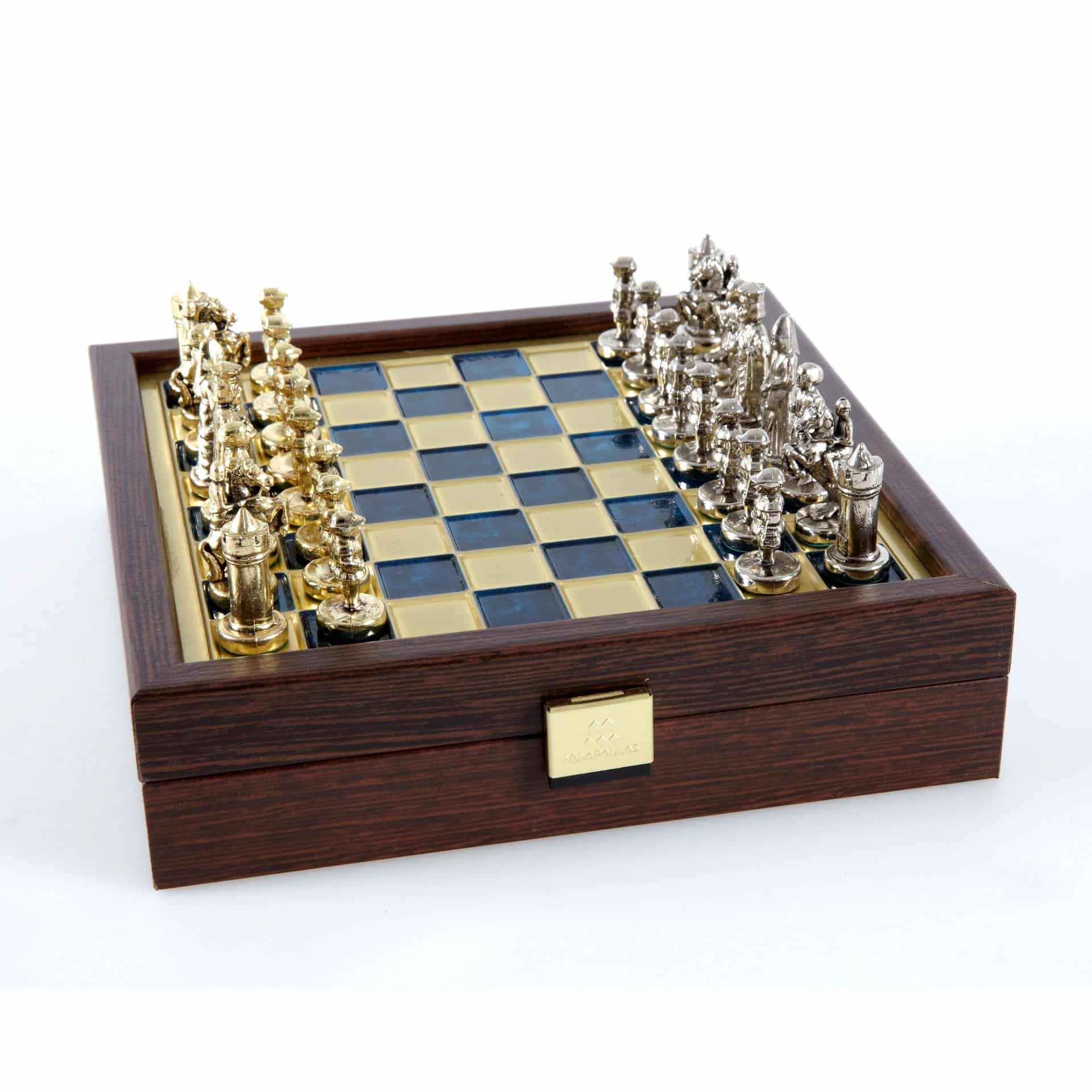 Ensemble de Jeu d'Échecs Empire Byzantin avec Coffret de Rangement - Or & Argent - Image 16