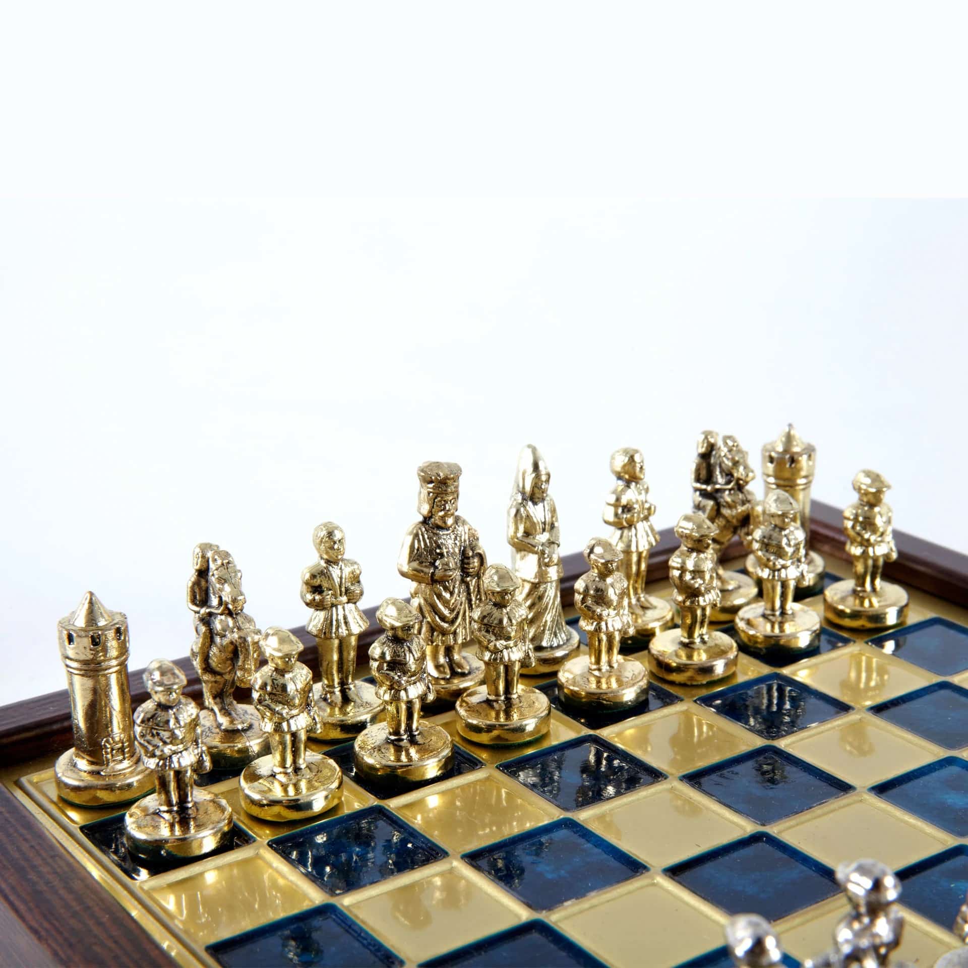 Ensemble de Jeu d'Échecs Empire Byzantin avec Coffret de Rangement - Or & Argent - Image 19