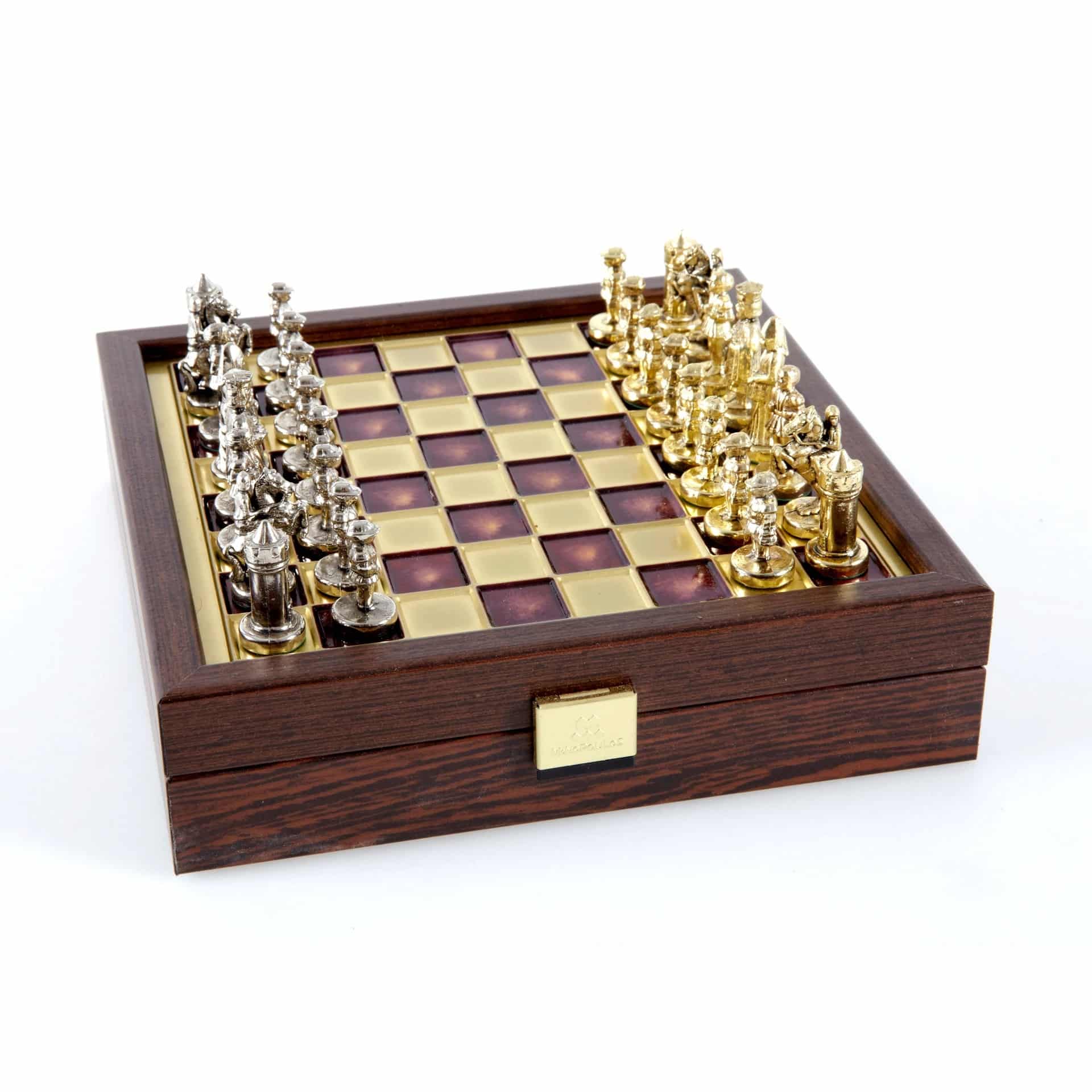 Ensemble de Jeu d'Échecs Empire Byzantin avec Coffret de Rangement - Or & Argent - Image 12