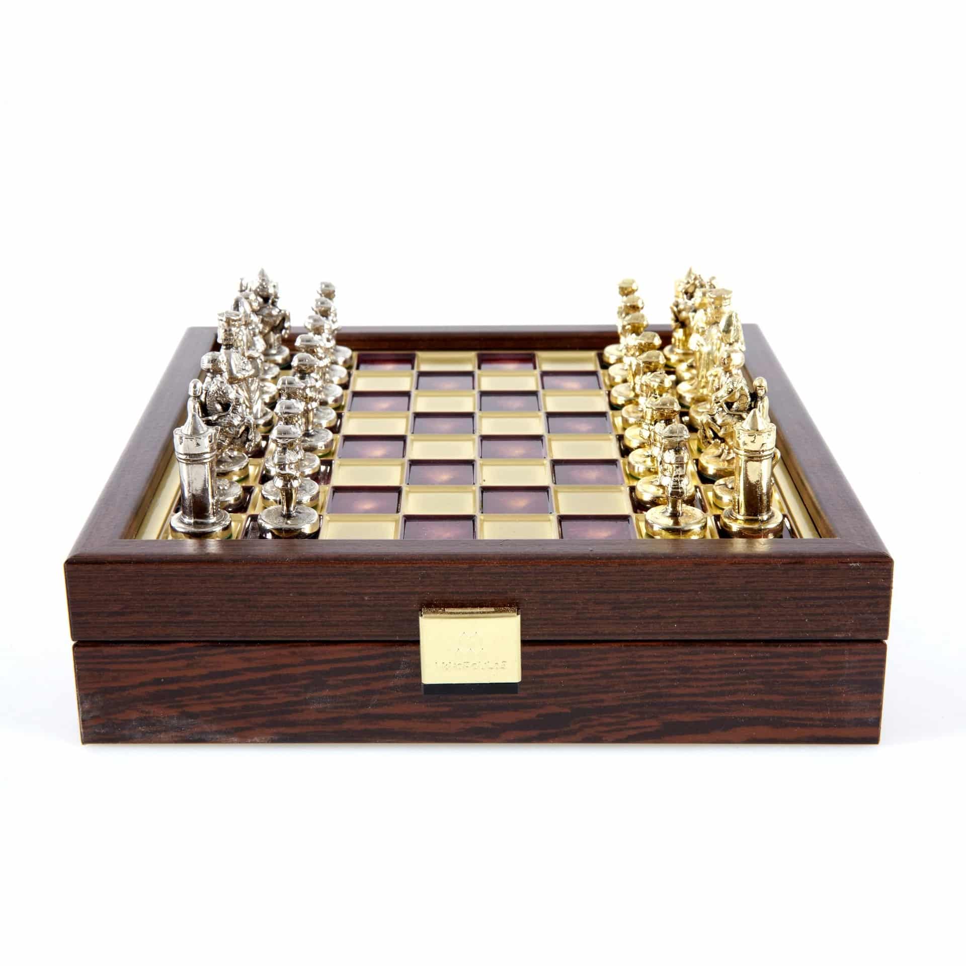 Ensemble de Jeu d'Échecs Empire Byzantin avec Coffret de Rangement - Or & Argent - Image 11
