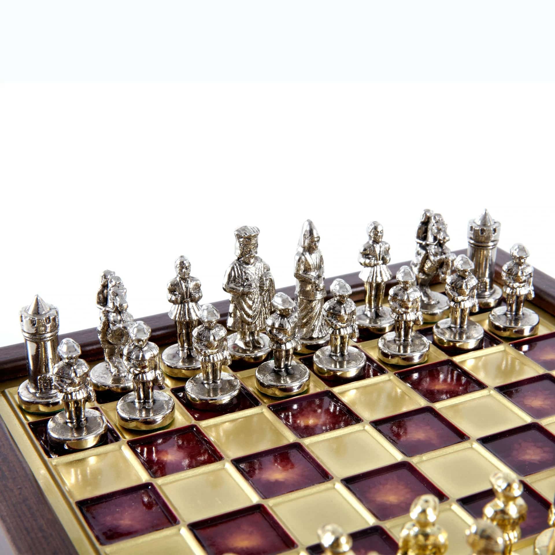 Ensemble de Jeu d'Échecs Empire Byzantin avec Coffret de Rangement - Or & Argent - Image 14