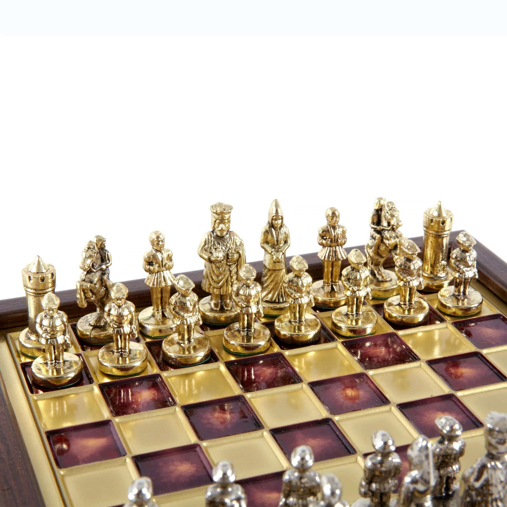 Ensemble de Jeu d'Échecs Empire Byzantin avec Coffret de Rangement - Or & Argent - Image 15