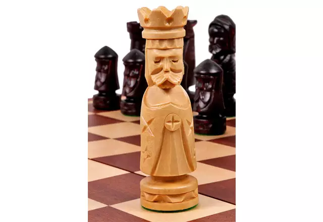 Jeu d’Echecs du Château II Grand Échiquier en Bois Pliable avec Rangement