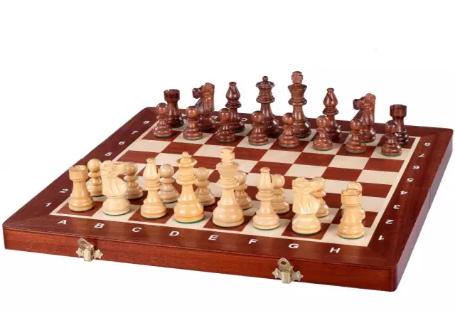Jeu d’Echecs de Tournoi French Staunton Gold n°5 – Pièces en Bois et Echiquier Marqueté