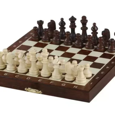 Jeu d'Echecs Magnétique Mini en Bois – Compact et Pratique pour Voyager