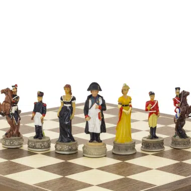 Ensemble Jeu d Echecs Complet Bataille de Waterloo Peint à La Main