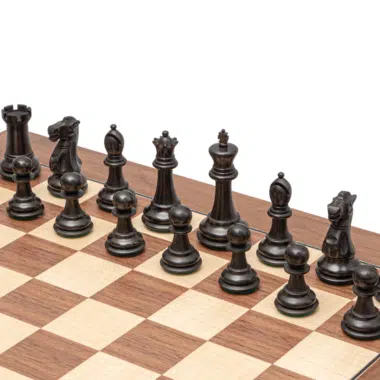 Ensemble d’échecs Warwick Grand Noir et Noyer