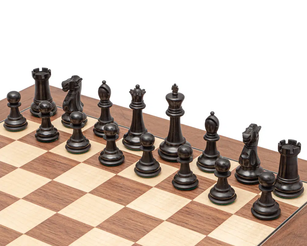 Ensemble d’échecs Warwick Grand Noir et Noyer