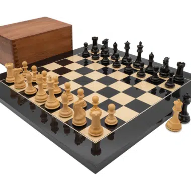 Ensemble d’échecs de compétition Staunton de luxe avec coffret