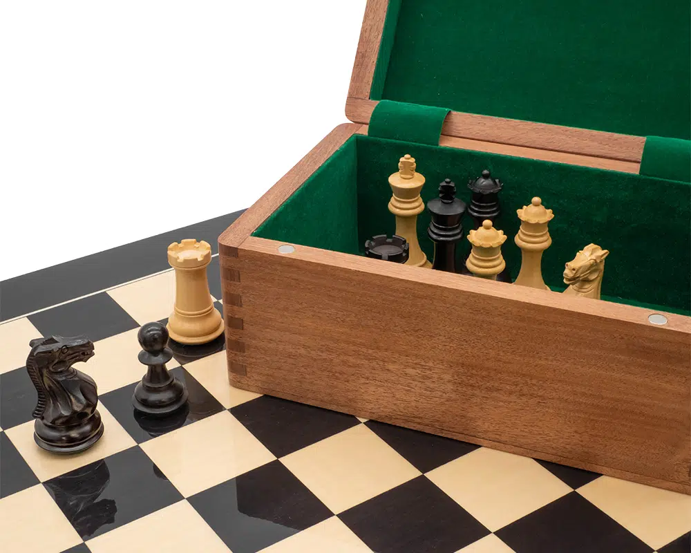 Ensemble d’échecs de compétition Staunton de luxe avec coffret