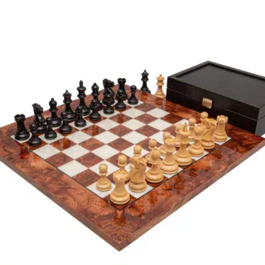 Jeu d'Échecs Luxe Highgrove Briarwood avec pièces Staunton alignées